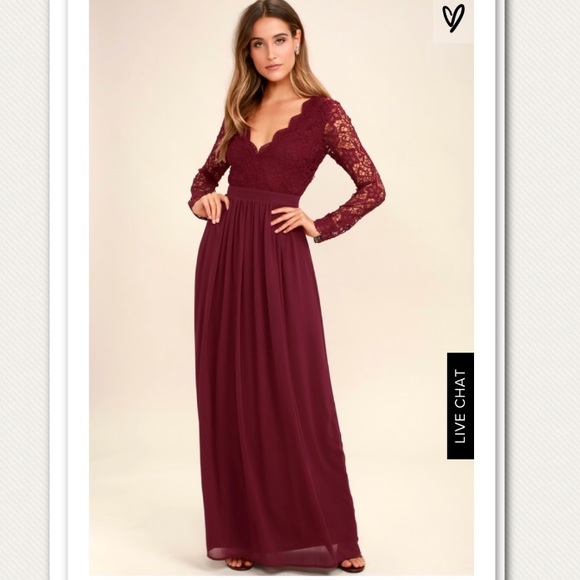 Lulus Dresses & Skirts - Awaken My Love Burgundy Lace Maxi Dress Lulus